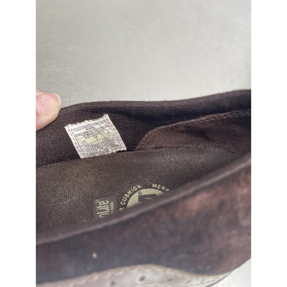 Merrell Shoes Women’s Brown Suede Plaza Bandeau Mary Jane Slip On Wedge Size 7.5 - Picture 6 of 7